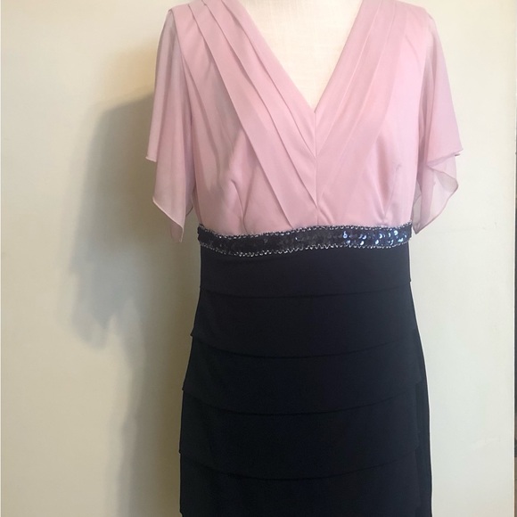 Dresses & Skirts - Navy blue and pale pink Dress - Size 14